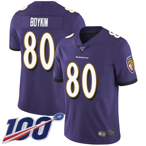 Baltimore Ravens Limited Purple Men Miles Boykin Home Jersey NFL Football #80 100th Season Vapor Untouchable->women nfl jersey->Women Jersey